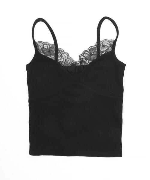 WEGO（ウィゴー）の「WEGO/レースクロップドキャミ（キャミソール・レディース・グレー/ブラック・FREE）」の15枚目の写真