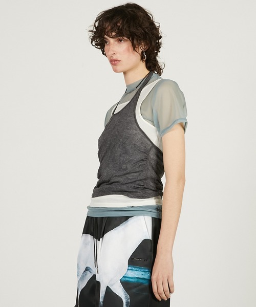 トップス Prank ProjectCut-off 2WAY Sleeveless Top ハーフジップタンク/Half Zip Tank Top（タンクトップ）｜PRANK