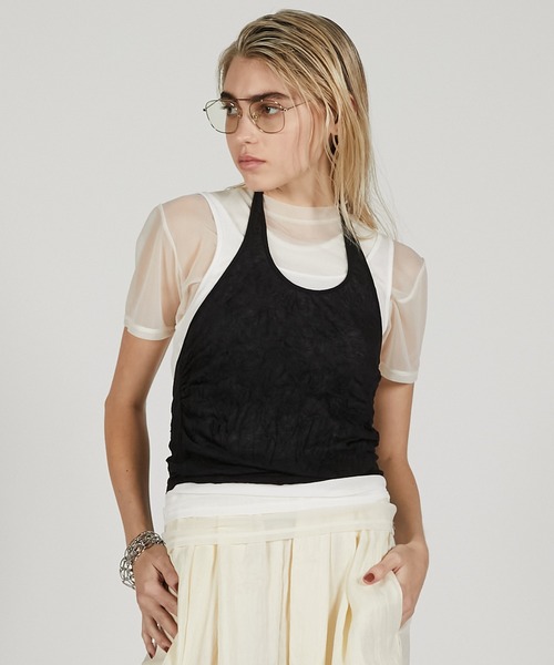 トップス Prank ProjectCut-off 2WAY Sleeveless Top ハーフジップタンク/Half Zip Tank Top（タンクトップ）｜PRANK