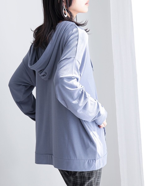 n'OrLABEL(ノアールレーベル)の「【機能素材】『シアーパーカー』(パーカー・レディース・オフホワイト/ブルー/グレー/モカ/ピンク/ブラック・1/2)」の5枚目の写真