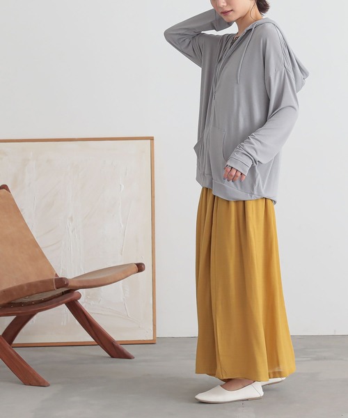 n'OrLABEL(ノアールレーベル)の「【機能素材】『シアーパーカー』(パーカー・レディース・オフホワイト/ブルー/グレー/モカ/ピンク/ブラック・1/2)」の12枚目の写真