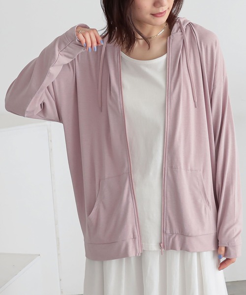 n'OrLABEL(ノアールレーベル)の「【機能素材】『シアーパーカー』(パーカー・レディース・オフホワイト/ブルー/グレー/モカ/ピンク/ブラック・1/2)」の22枚目の写真