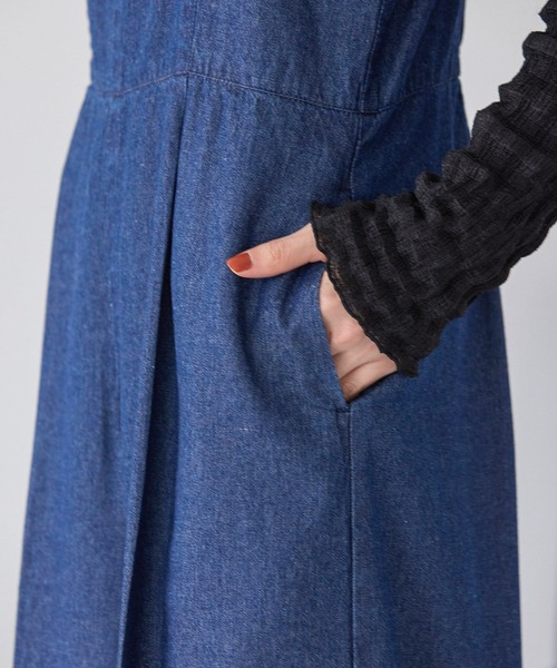 AMERICAN HOLIC（アメリカンホリック）の「デニムサロペット（サロペット/オーバーオール・レディース・インディゴブルー/ライトインディゴブルー・M/L）」の4枚目の写真
