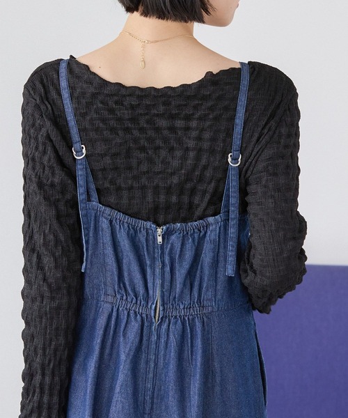 AMERICAN HOLIC（アメリカンホリック）の「デニムサロペット（サロペット/オーバーオール・レディース・インディゴブルー/ライトインディゴブルー・M/L）」の8枚目の写真