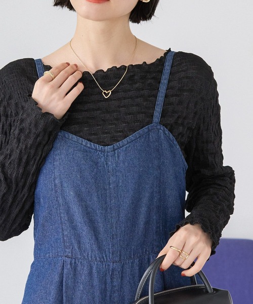 AMERICAN HOLIC（アメリカンホリック）の「デニムサロペット（サロペット/オーバーオール・レディース・インディゴブルー/ライトインディゴブルー・M/L）」の7枚目の写真