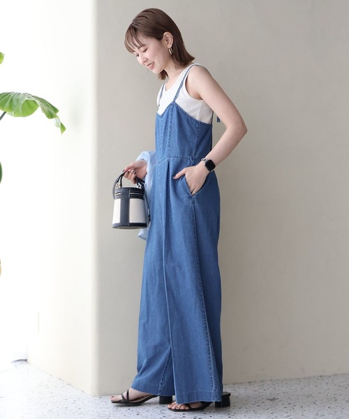 AMERICAN HOLIC（アメリカンホリック）の「デニムサロペット（サロペット/オーバーオール・レディース・インディゴブルー/ライトインディゴブルー・M/L）」の6枚目の写真