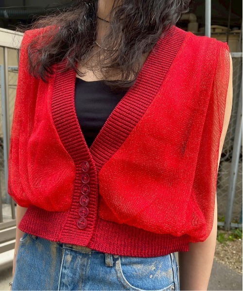 Ameri（アメリ）の「LIGHT SHEER LAYERED KNIT VEST（ベスト）」 - WEAR