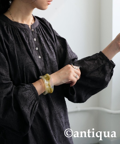 antiqua（アンティカ）の「インド綿 ドビー織りブラウス（シャツ/ブラウス・レディース・キャメル/ブルー/ブラック・ONESIZE）」の10枚目の写真