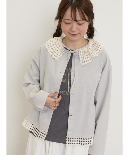 Samansa Mos2(サマンサ モスモス)の「【ゆべし×Samansa Mos2】襟取り外しブラウス(シャツ/ブラウス・レディース・モカ/チャコールグレー/グレー・F)」の6枚目の写真