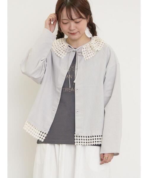 ブラウス シャツ 「ゆべしコラボ」小花レース襟取り外しブラウス レディース Samansa Mos2 ブラウス シャツ 「ゆべしコラボ」小花レース襟