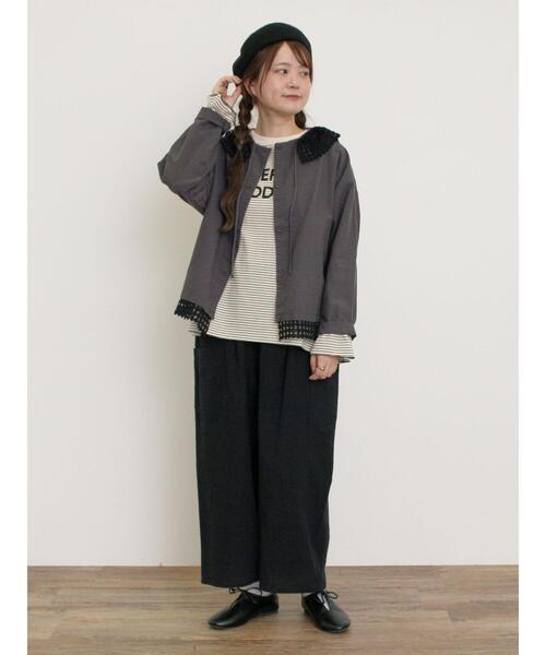 Samansa Mos2(サマンサ モスモス)の「【ゆべし×Samansa Mos2】襟取り外しブラウス(シャツ/ブラウス・レディース・モカ/チャコールグレー/グレー・F)」の21枚目の写真