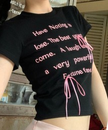 SPIGA | ﾛｺﾞﾌﾟﾘﾝﾄﾘﾎﾞﾝﾁｬｰﾑ半袖ﾁﾋﾞTｼｬﾂ(Tシャツ/カットソー)