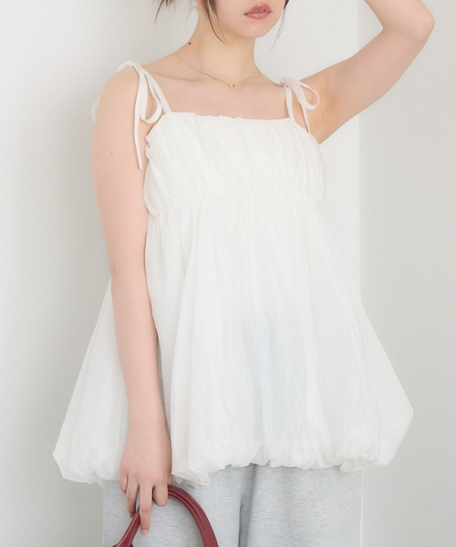 RETRO GIRL（レトロガール）の「肩リボンバルーンミニOP（ワンピース・レディース・ブラック/オフホワイト/ホワイト系その他・FREE）」の2枚目の写真