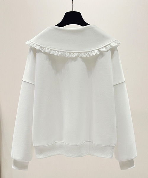 frunco(フランコ)の「【ZOZO限定】襟付きリボン刺繍トレーナー(スウェット・レディース・ホワイト/ピンク/グリーン/ブルー・MEDIUM)」の12枚目の写真