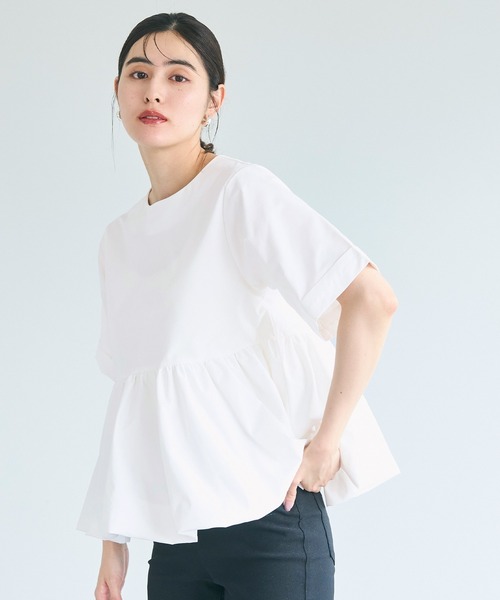 coca(coca)(コカ)の「バルーン半袖ブラウス(シャツ/ブラウス・レディース・ブラック/ホワイト・M/L)」の16枚目の写真