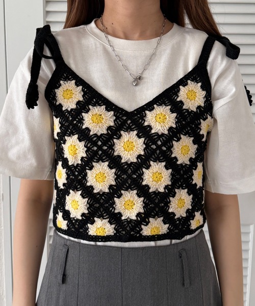 kutir（クティール）の「クロシェリボンビスチェ（その他トップス・レディース・ベージュ/ライトグリーン/ブラック・FREE）」の10枚目の写真