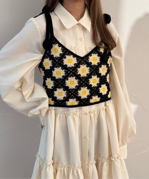 kutir（クティール）の「クロシェリボンビスチェ（その他トップス・レディース・ベージュ/ライトグリーン/ブラック・FREE）」の15枚目の写真