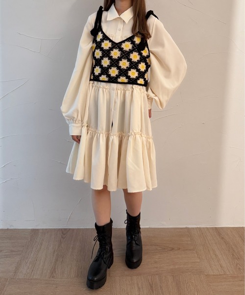 kutir（クティール）の「クロシェリボンビスチェ（その他トップス・レディース・ベージュ/ライトグリーン/ブラック・FREE）」の14枚目の写真