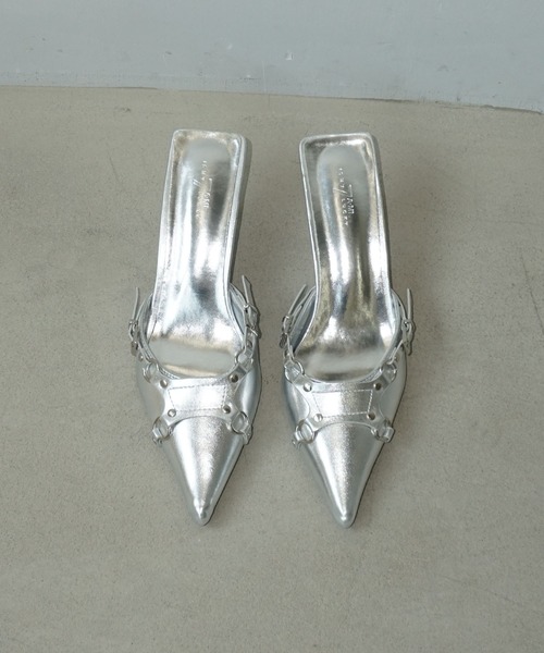 メタルアクセント ポイントミュール chs25s006-ファッション通販サイト