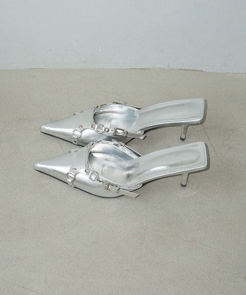 メタルアクセント ポイントミュール chs25s006-ファッション通販サイト