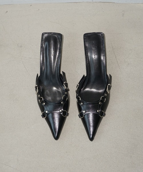 メタルアクセント ポイントミュール chs25s006-ファッション通販サイト