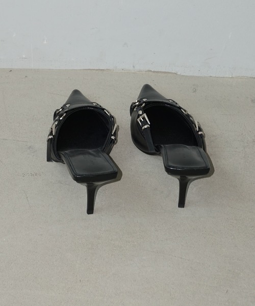 メタルアクセント ポイントミュール chs25s006-ファッション通販サイト