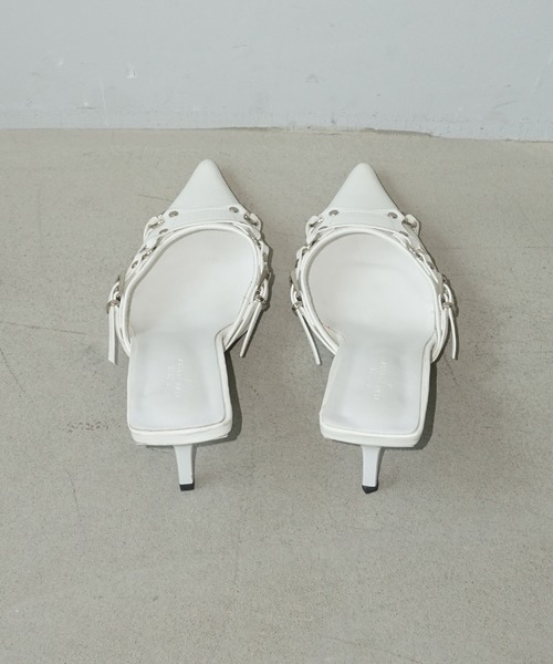 メタルアクセント ポイントミュール chs25s006-ファッション通販サイト