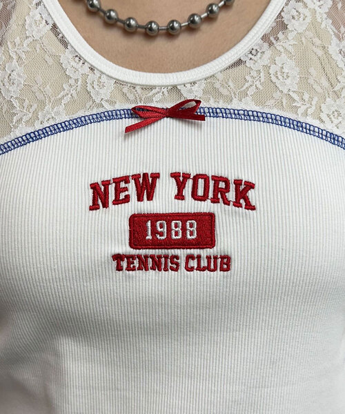 CIAOPANIC（チャオパニック）の「レース切替刺繍ロゴタンクトップ（キャミソール・レディース・ブラック/ホワイト/ボルドー・ONE SIZE）」の14枚目の写真