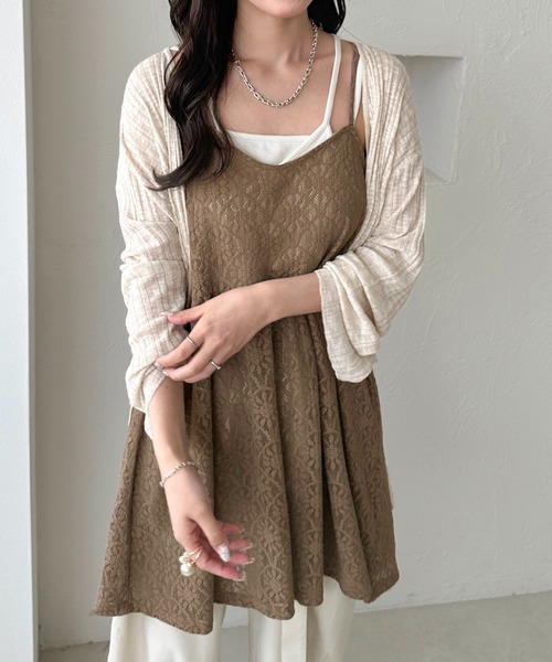 apres jour clair(アプレジュールクレア)の「【apres jour clair】フラワーレースキャミチュニック(チュニック・レディース・オフホワイト/ブラック/ベージュ・フリー/X-LARGE)」の19枚目の写真