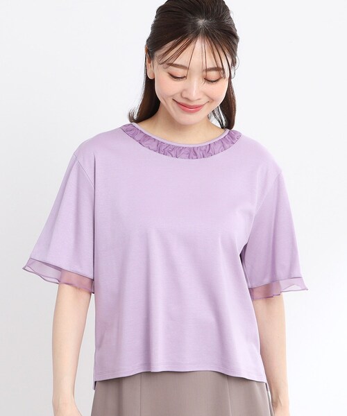 Reflect(リフレクト)の「【洗える】キレイめジャージプルオーバー(Tシャツ/カットソー・レディース・ネイビー/オフホワイト/ライトパープル・11/05/15 /13/17/09/07)」の21枚目の写真