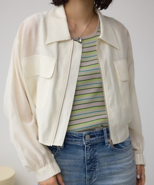AZUL BY MOUSSY | ジップアップニットブルゾン (カーディガン