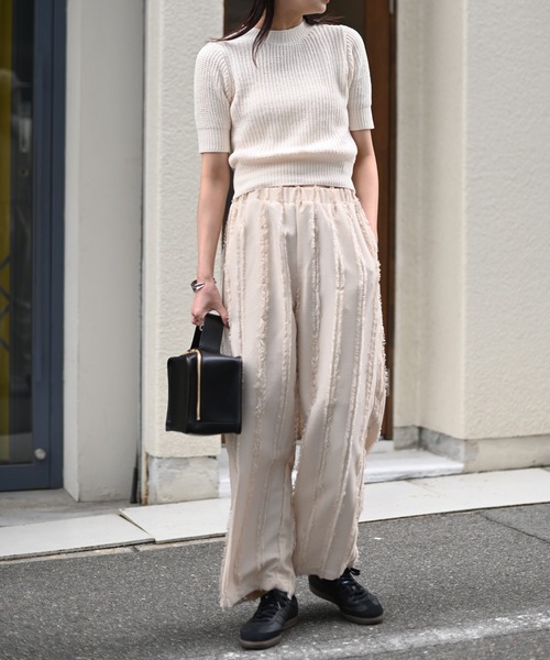 andmary 半袖ニット ANDMARY】Navi knit tops