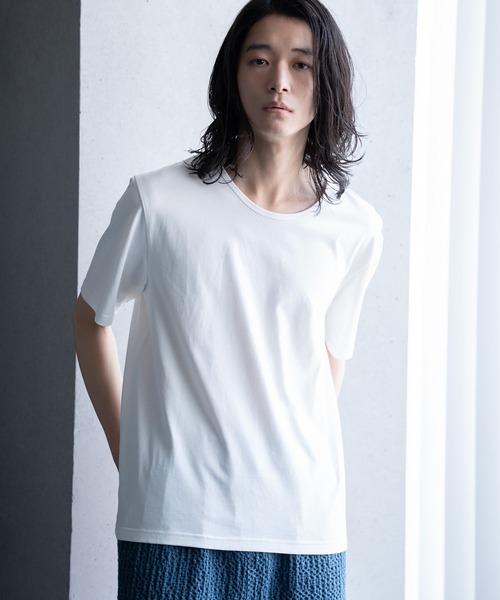 RATTLE TRAP(ラトルトラップ)の「【WEB限定/短丈T/クールマックス】COOLMAX COTTON BASIC CROPPED TEE(Tシャツ/カットソー・メンズ・ホワイト/ブラック・LL/M/L)」の2枚目の写真