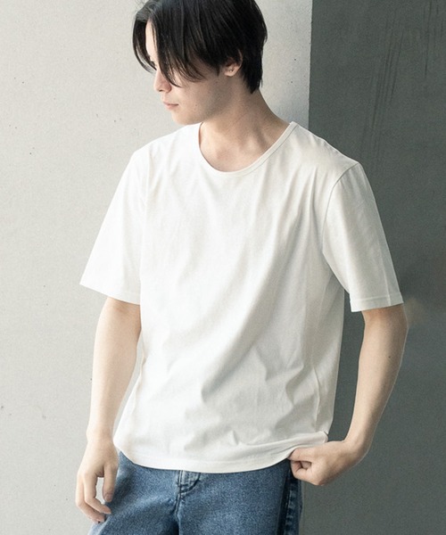RATTLE TRAP(ラトルトラップ)の「【WEB限定/短丈T/クールマックス】COOLMAX COTTON BASIC CROPPED TEE(Tシャツ/カットソー・メンズ・ホワイト/ブラック・LL/M/L)」の15枚目の写真