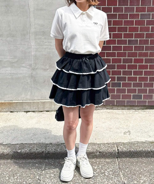 frunco(フランコ)の「スエットティアードスカート(スカート・レディース・ホワイト/ブラック/グレー・MEDIUM)」の7枚目の写真