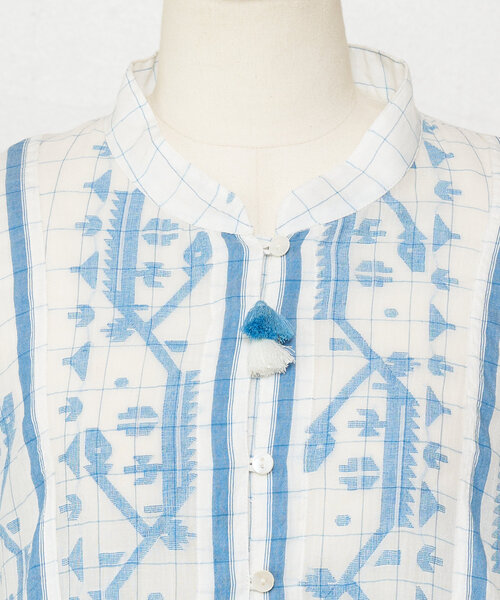 BEARDSLEY（ビアズリー）の「ジャンダニギャザーワンピース（ワンピース・レディース・サックスブルー/レッド・FREE）」の12枚目の写真