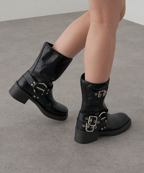 RAY CASSIN（レイカズン）の「エンジニアミドルブーツ（ブーツ・レディース・ブラウン/ブラック・36/37/38）」の7枚目の写真