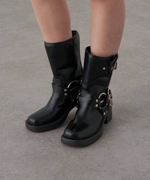 RAY CASSIN（レイカズン）の「エンジニアミドルブーツ（ブーツ・レディース・ブラウン/ブラック・36/37/38）」の9枚目の写真