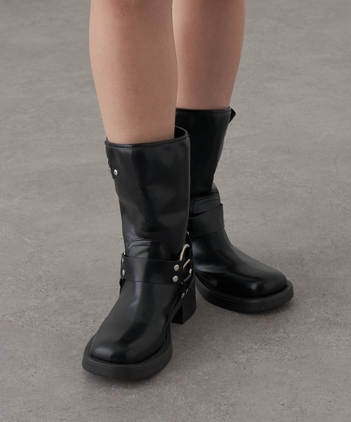 RAY CASSIN（レイカズン）の「エンジニアミドルブーツ（ブーツ・レディース・ブラウン/ブラック・36/37/38）」の8枚目の写真