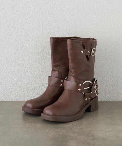 RAY CASSIN（レイカズン）の「エンジニアミドルブーツ（ブーツ・レディース・ブラウン/ブラック・36/37/38）」の16枚目の写真