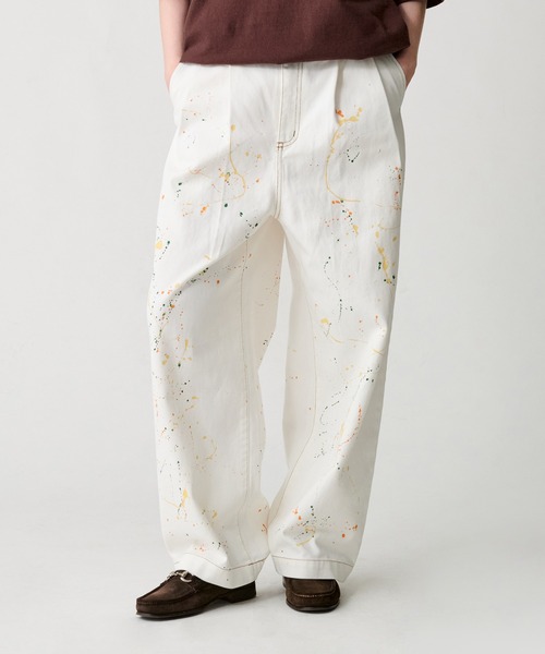 WETTEMPT（ウィテンプト）の「2TUCK PAINT DENIM PANTS / ツータックペイントデニムパンツ（デニムパンツ・メンズ・オフホワイト/インディゴブルー/ブラック・SMALL/MEDIUM/LARGE）」の8枚目の写真