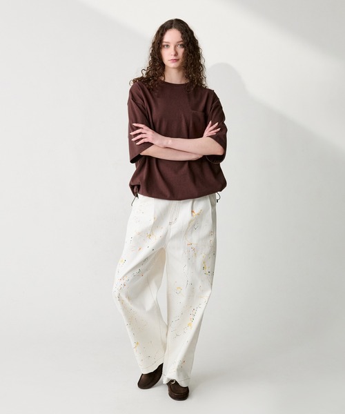 WETTEMPT（ウィテンプト）の「2TUCK PAINT DENIM PANTS / ツータック