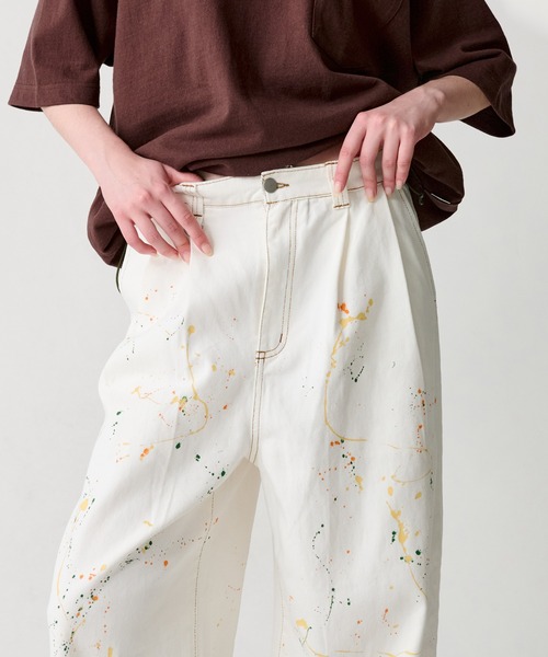 WETTEMPT（ウィテンプト）の「2TUCK PAINT DENIM PANTS / ツータック