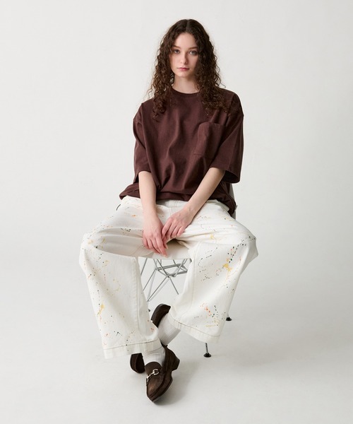 WETTEMPT（ウィテンプト）の「2TUCK PAINT DENIM PANTS / ツータックペイントデニムパンツ（デニムパンツ・メンズ・オフホワイト/インディゴブルー/ブラック・SMALL/MEDIUM/LARGE）」の16枚目の写真