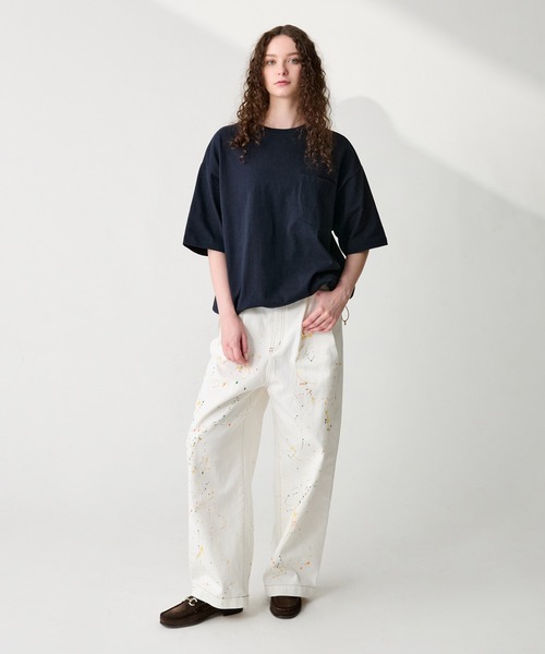 WETTEMPT（ウィテンプト）の「2TUCK PAINT DENIM PANTS / ツータックペイントデニムパンツ（デニムパンツ・メンズ・オフホワイト/インディゴブルー/ブラック・SMALL/MEDIUM/LARGE）」の18枚目の写真