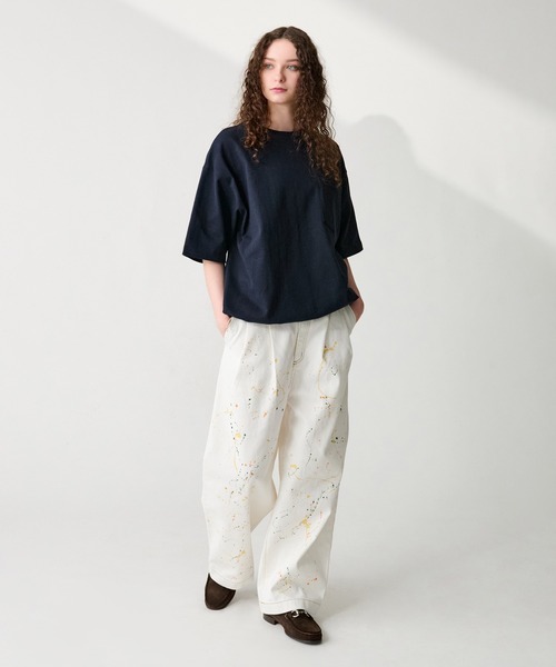 WETTEMPT（ウィテンプト）の「2TUCK PAINT DENIM PANTS / ツータックペイントデニムパンツ（デニムパンツ・メンズ・オフホワイト/インディゴブルー/ブラック・SMALL/MEDIUM/LARGE）」の20枚目の写真