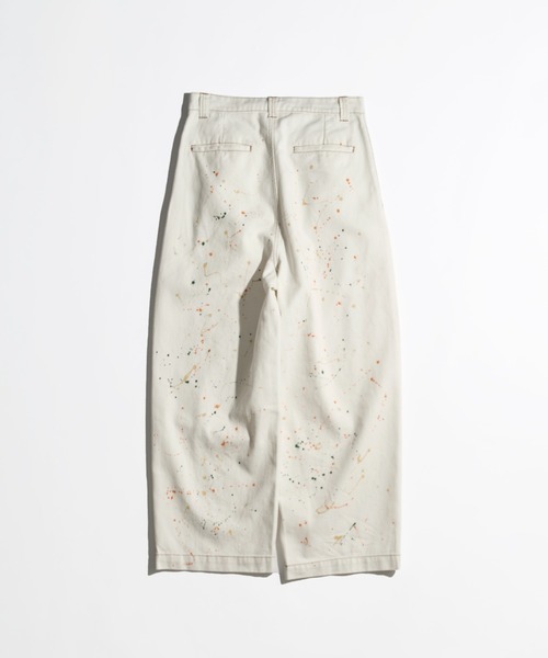 roundabout / ラウンダバウト | 2024AW | Paint Denim 2tuck Pants ペイント デニムパンツ | 1 | ホワイト | メンズ WETTEMPT（ウィテンプト）の「2TUCK PAINT DENIM PANTS / ツータック