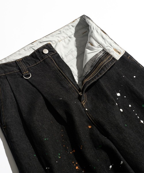 ちー　ペインティングデニムパンツ WETTEMPT（ウィテンプト）の「2TUCK PAINT DENIM PANTS / ツータック