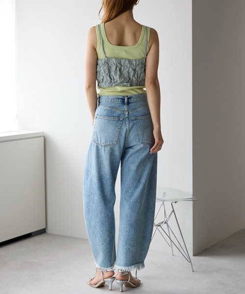 r.（アールドット）の「ワッシャーチェック　フリルビスチェ（キャミソール・レディース・グリーン/ブルー/ブラック・FREE）」の17枚目の写真