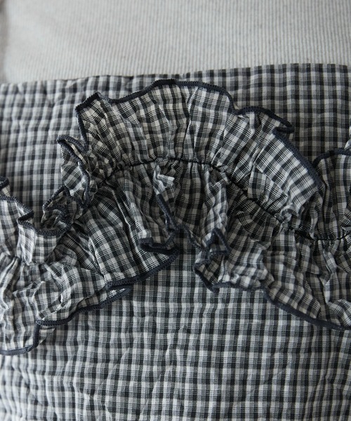 r.（アールドット）の「ワッシャーチェック　フリルビスチェ（キャミソール・レディース・グリーン/ブルー/ブラック・FREE）」の21枚目の写真